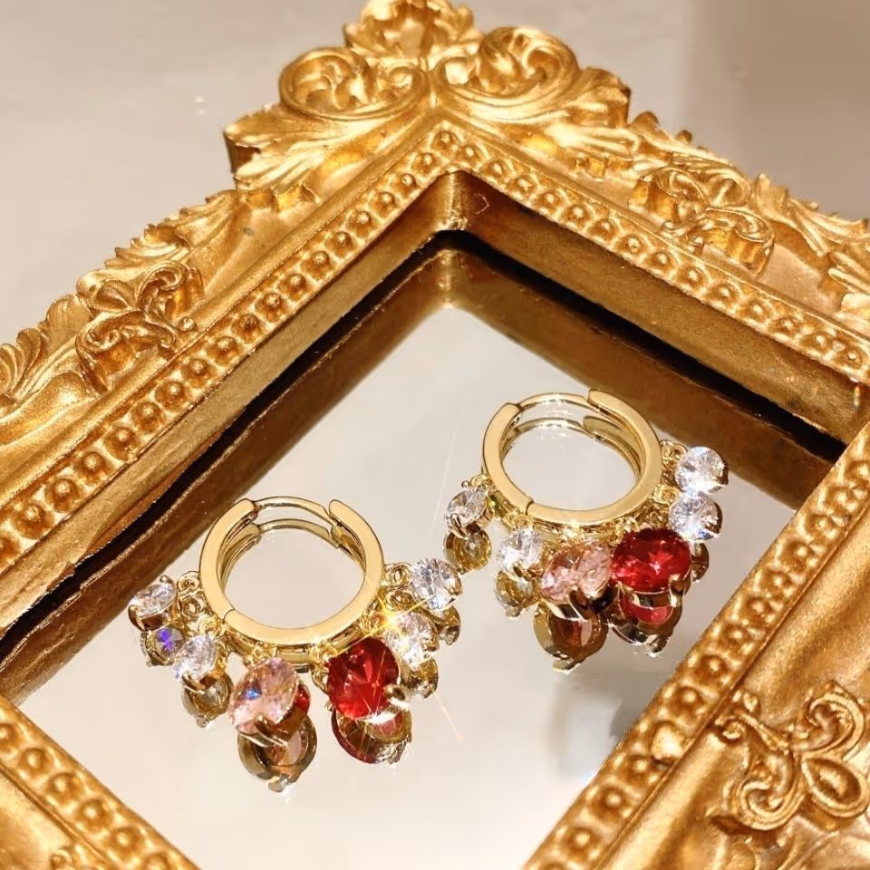 Shiny Diamond Tassel Earrings displayed as a hero lifestyle image